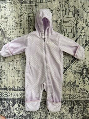 Baby Girl Clothes Columbia 6-12m Month Purple & White Soft Snowsuit